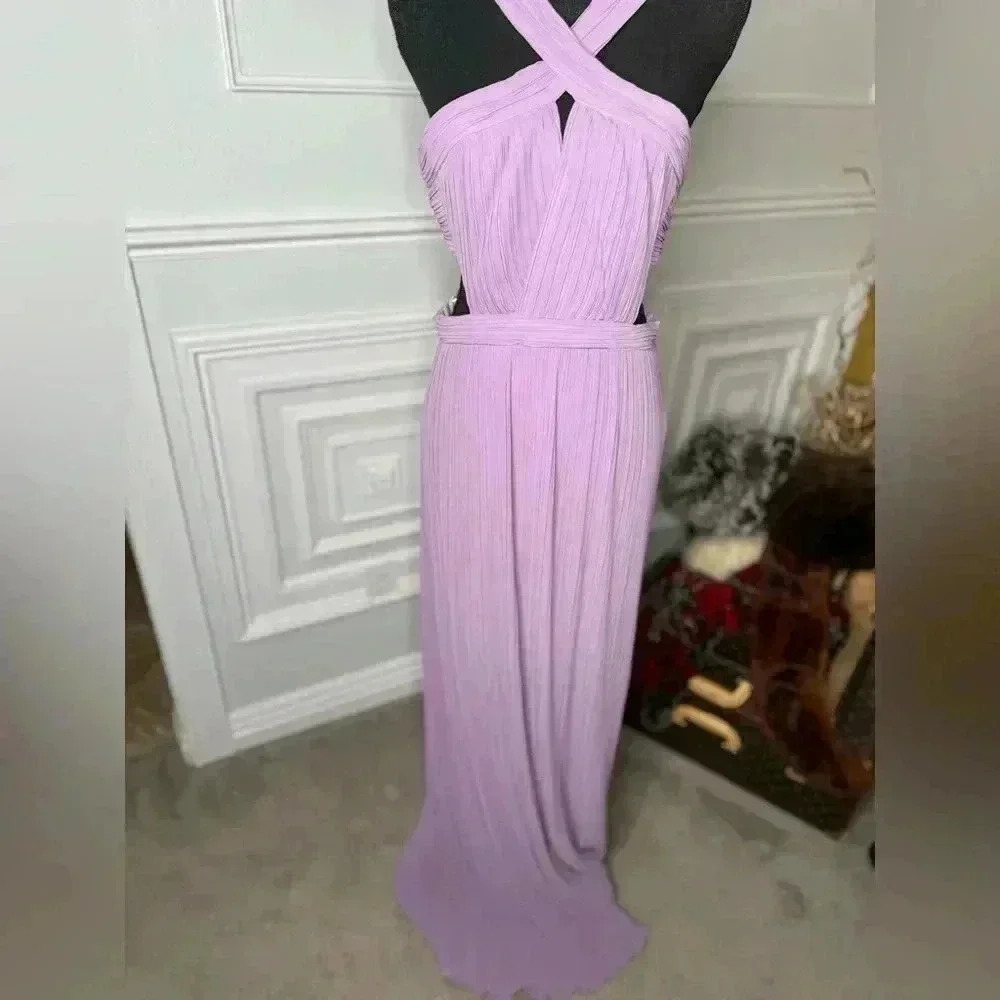 BNWT Crisscross Cut-Out pleated and lined long Gown - Picture 7 of 17